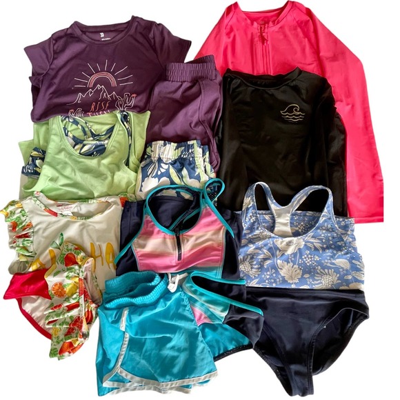 Girls Swim & Shorts 13 Pc Bundle Size 10/12